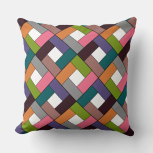 Geometrisches Patchwork kariert aus mehrfarbigem P Kissen