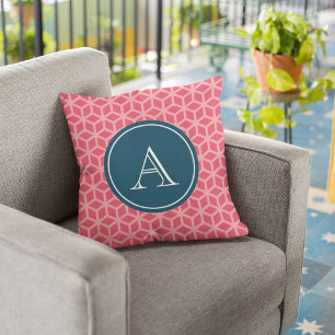 Geometrisches personalisiertes Monogramm Kissen