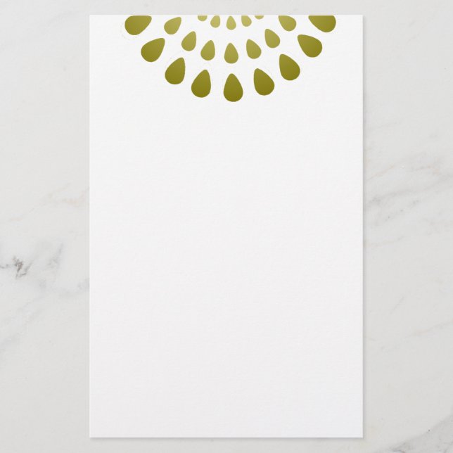 Geometrisches Petalmuster in Gold Briefpapier (Vorderseite)
