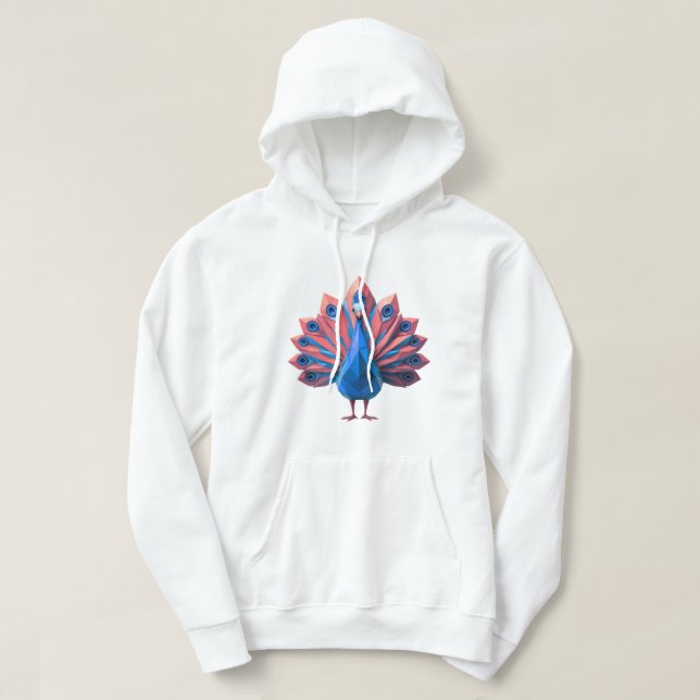 Geometrisches Pfau Hoodie (Design vorne)