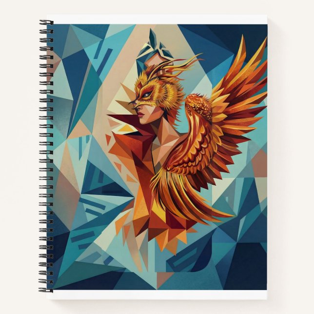 Geometrisches Phoenix-Kunstnotizbuch Notizbuch (Vorderseite)