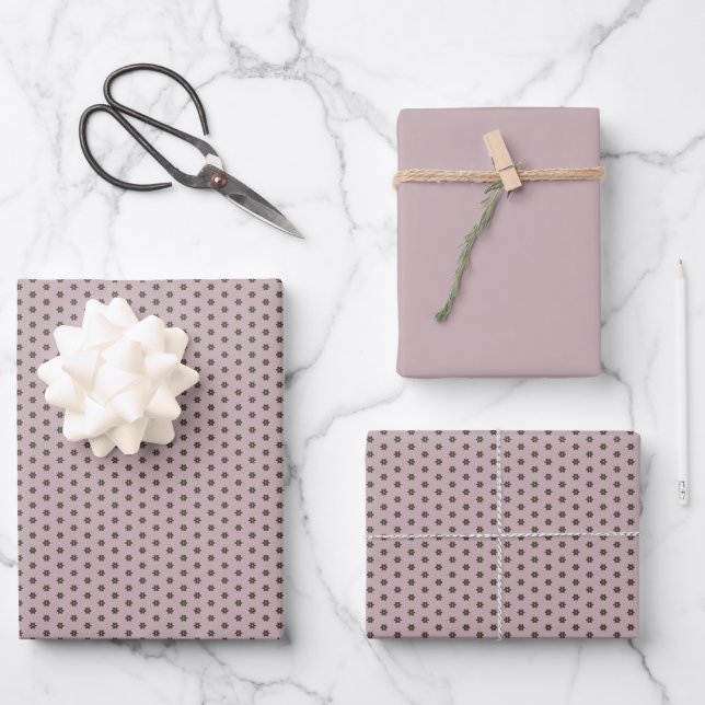 Geometrisches Polka-Dot-Blume-Scrapbook Geschenkpapier Set (Vorderseite)