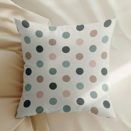 Geometrisches Polka-Punktmuster in Blau- und Rosat Kissen
