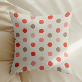 Geometrisches Polka-Punktmuster in Rot- und Rosatö Kissen