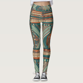 Geometrisches "Prairie-Stil"-Hartglas Leggings