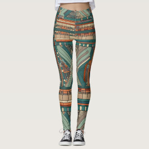 Geometrisches "Prairie-Stil"-Hartglas Leggings