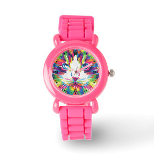 Geometrisches, prismatisches Design der Katze-Gesi Armbanduhr