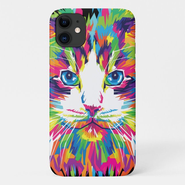 Geometrisches, prismatisches Design der Katze-Gesi Case-Mate iPhone Hülle (Rückseite)