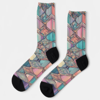 Geometrisches Prismenmuster Socken