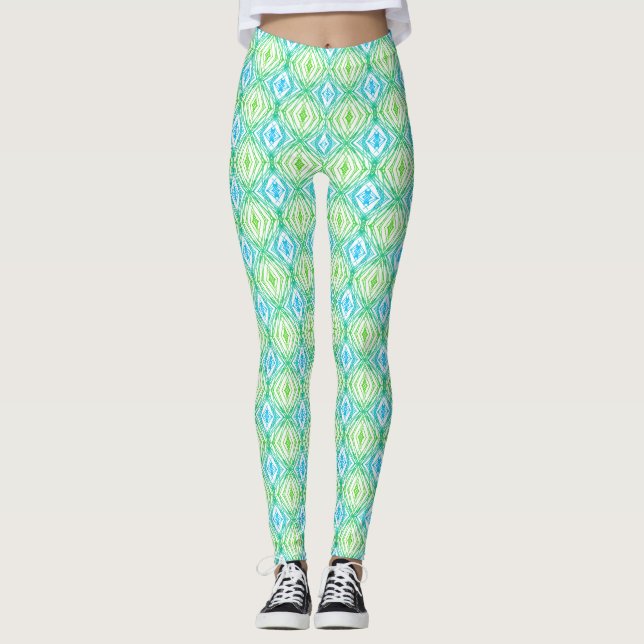 Geometrisches Quadrat und Diamond Leggings (Vorderseite)