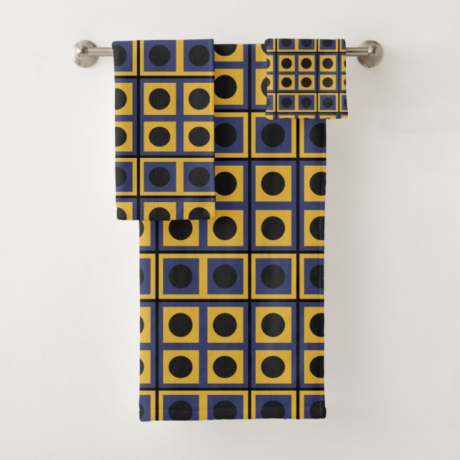 Geometrisches Quadratkreismuster Badhandtuch Set (Insitu)