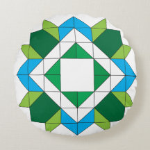 Geometrisches Quilt-Star-Mosaikmuster Blau Grün Ro