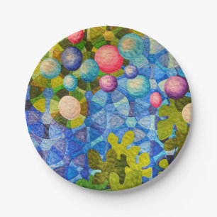 Geometrisches Quiltmuster Pappteller