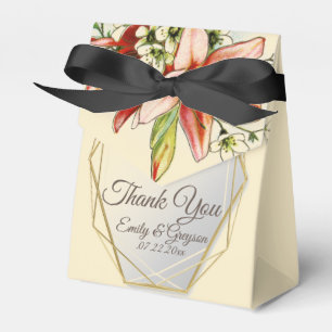 Geometrisches Rahmen mit tropischen Lilien-Hochzei Geschenkschachtel