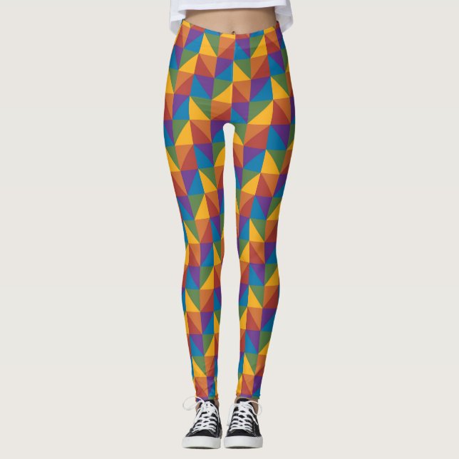 Geometrisches Rainbow-Dreieck Leggings (Vorderseite)