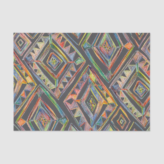 Geometrisches Rainbows Diamonds Pattern Geschenk Seidenpapier (Vorderseite)