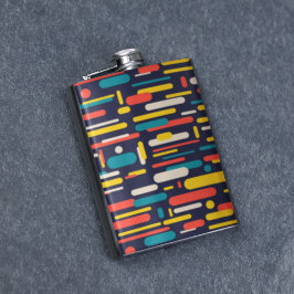 Geometrisches Rechteck-Muster Flachmann