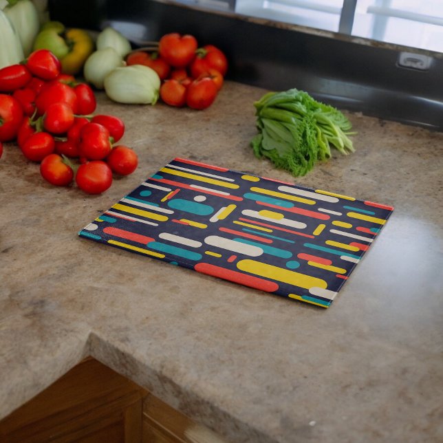 Geometrisches Rechteck-Muster Schneidebrett (Chopping Board)