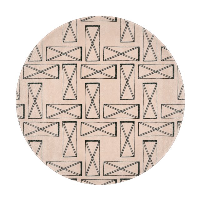 Geometrisches Rechteck X Schneidebrett (Vorderseite)