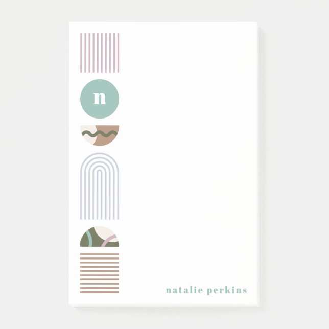 Geometrisches Regenbogenmonogramm - Anmerkungen na Post-it Klebezettel (Vorderseite)