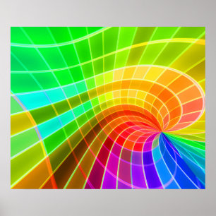 Geometrisches Regenbogenwirl Poster