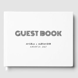 Geometrisches Retro Art Déco Hochzeit Gästebuch