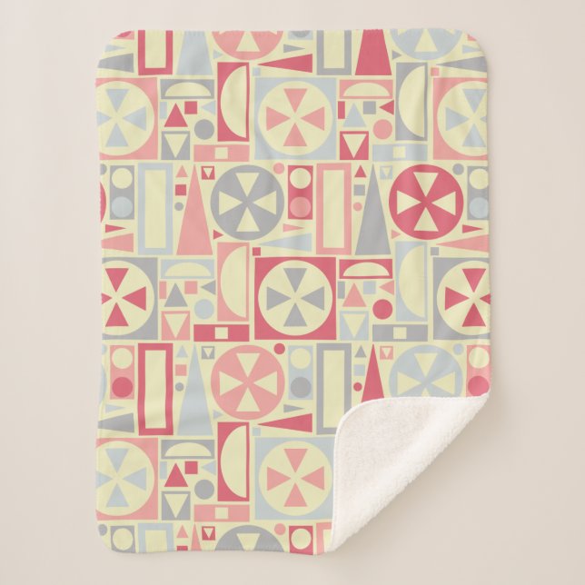 Geometrisches Retro des Mitteljahrhunderts - Moder Sherpadecke (Vorderseite)