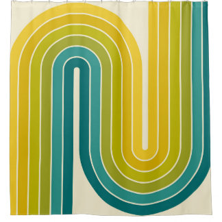 Geometrisches Retro-Design für Vintage Stile Duschvorhang
