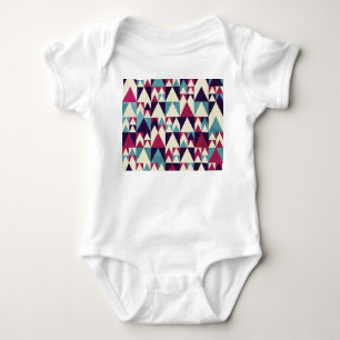 Geometrisches Retro-Dreieck Nahtloses Muster Baby Strampler