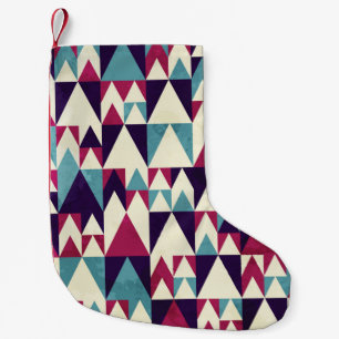 Geometrisches Retro-Dreieck Nahtloses Muster Kleiner Weihnachtsstrumpf