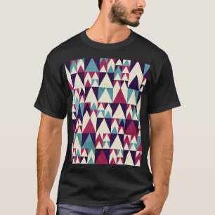 Geometrisches Retro-Dreieck Nahtloses Muster T-Shirt