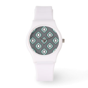 Geometrisches Retro ikat Stammes- Muster Armbanduhr