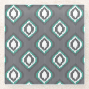 Geometrisches Retro ikat Stammes- Muster Glasuntersetzer