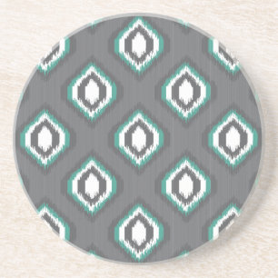 Geometrisches Retro ikat Stammes- Muster Sandstein Untersetzer