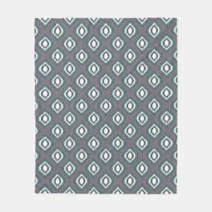 Geometrisches Retro-Ikat-Stammesmuster Fleecedecke