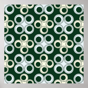 Geometrisches Retro-Kreismuster Poster