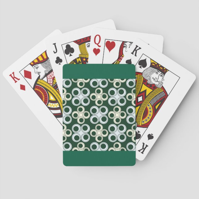 Geometrisches Retro-Kreismuster Spielkarten (Rückseite)