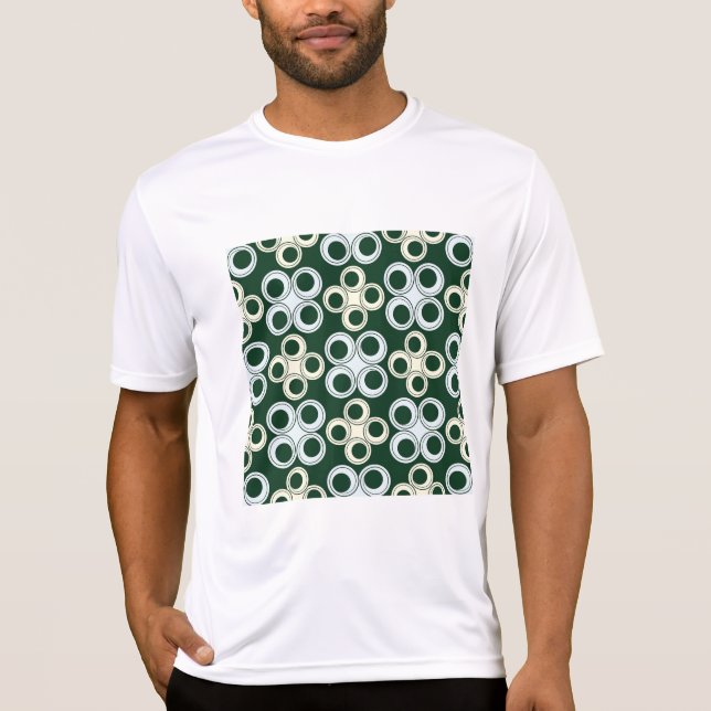 Geometrisches Retro-Kreismuster T-Shirt (Vorderseite)