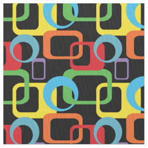 Geometrisches Retro mehrfarbiges Muster Stoff