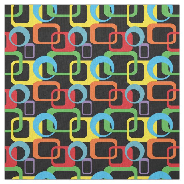 Geometrisches Retro-mehrfarbiges Muster Stoff (Muster)