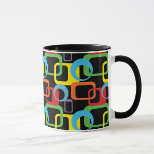Geometrisches Retro-mehrfarbiges Muster Tasse