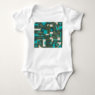 Geometrisches Retro: Minimalistisches Artwork Post Baby Strampler