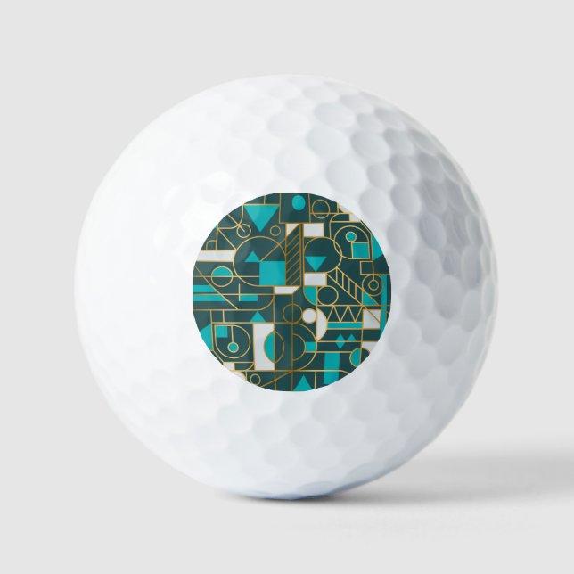 Geometrisches Retro: Minimalistisches Artwork Post Golfball (Vorderseite)