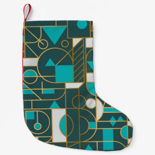 Geometrisches Retro: Minimalistisches Artwork Post Kleiner Weihnachtsstrumpf