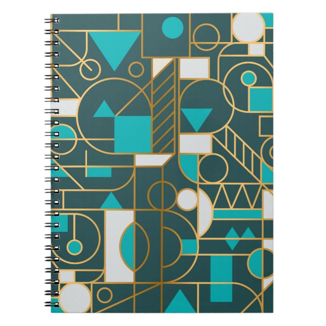 Geometrisches Retro: Minimalistisches Artwork Post Notizblock (Vorderseite)