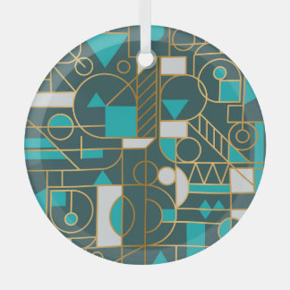 Geometrisches Retro: Minimalistisches Artwork Post Ornament Aus Glas
