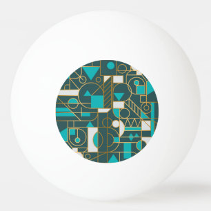 Geometrisches Retro: Minimalistisches Artwork Post Tischtennisball