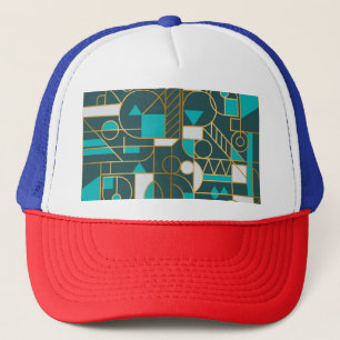 Geometrisches Retro: Minimalistisches Artwork Post Truckerkappe