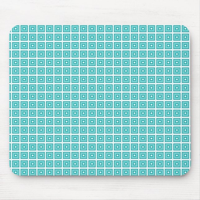 Geometrisches Retro-Mousepad, Türkis Mousepad (Vorne)