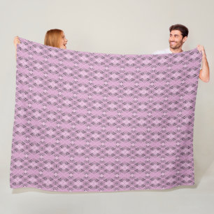 Geometrisches Retro-Rautenmuster in Rosa Fleecedecke